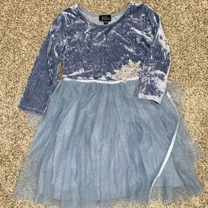 Velvet/Shimmer Long Sleeve Girls Dress